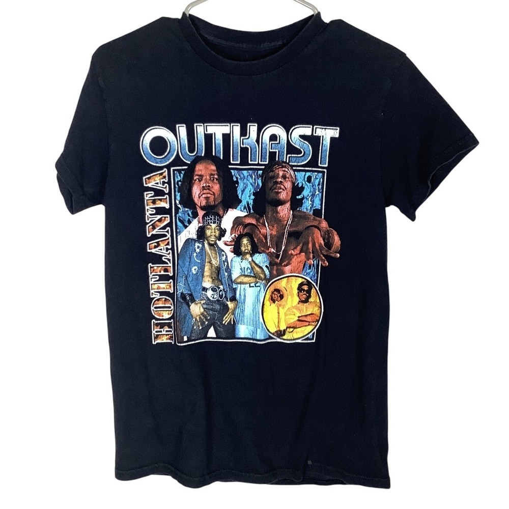 Outkast Hotlanta Graphic T-Shirt Mens Small Black Hip Hop Rap Tee Andre‎ 3000
